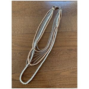 Ann Taylor necklace pearl silver